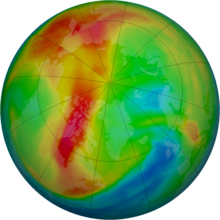 Arctic ozone map for 24 January 2014
